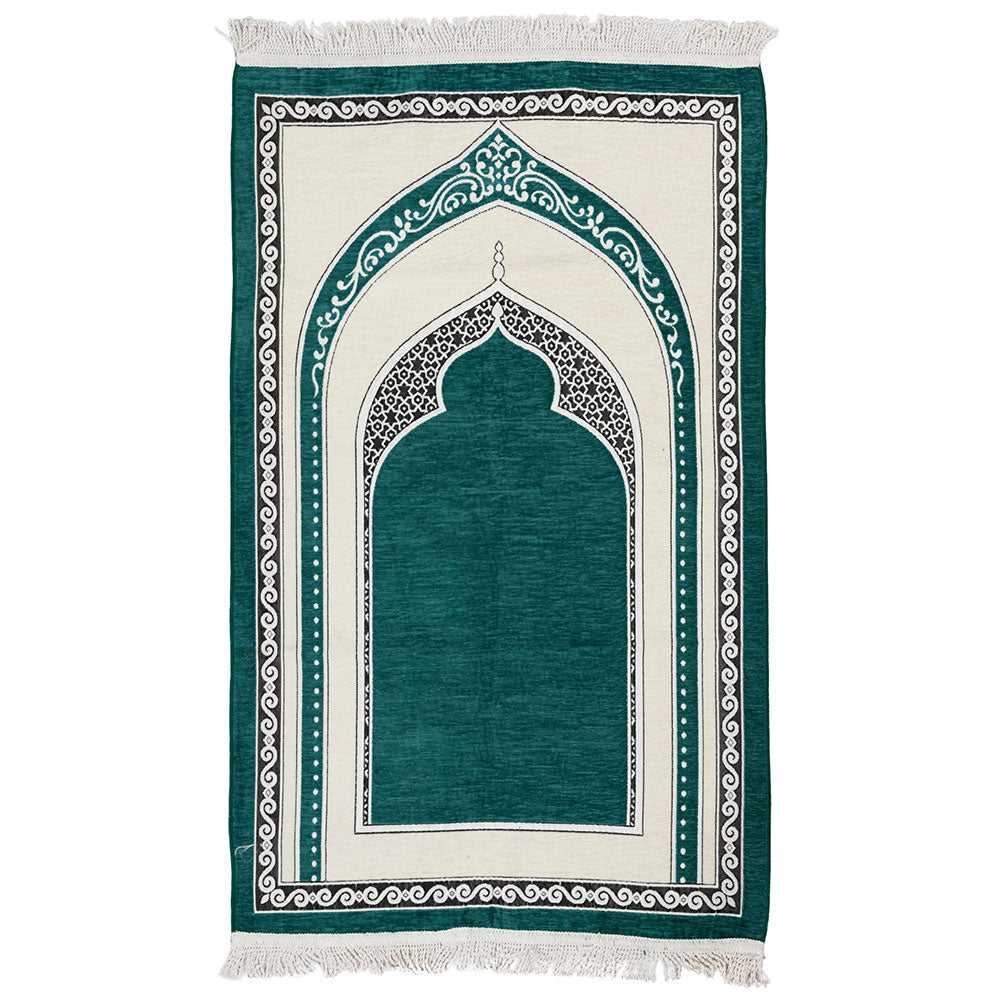 Premium Velvet Prayer Rug – Elegant Islamic Design with Multiple Color Options