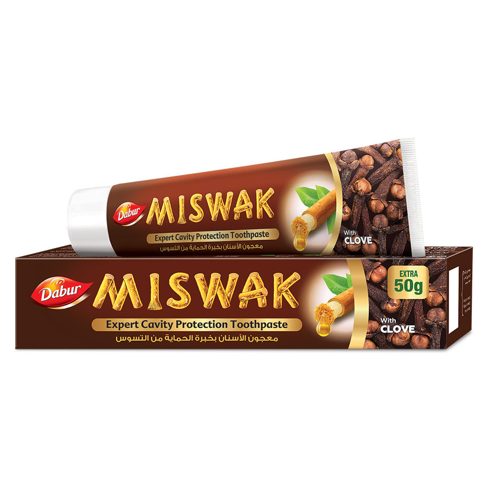 Dabur Miswak Herbal Toothpaste with clove (Net Weight: 120g + 50g Free)