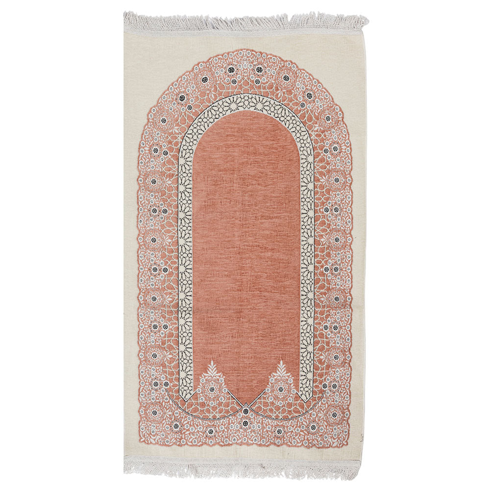 Premium Velvet Islamic Prayer Rug – Classic Mihrab Design | Soft, Elegant & Travel-Friendly