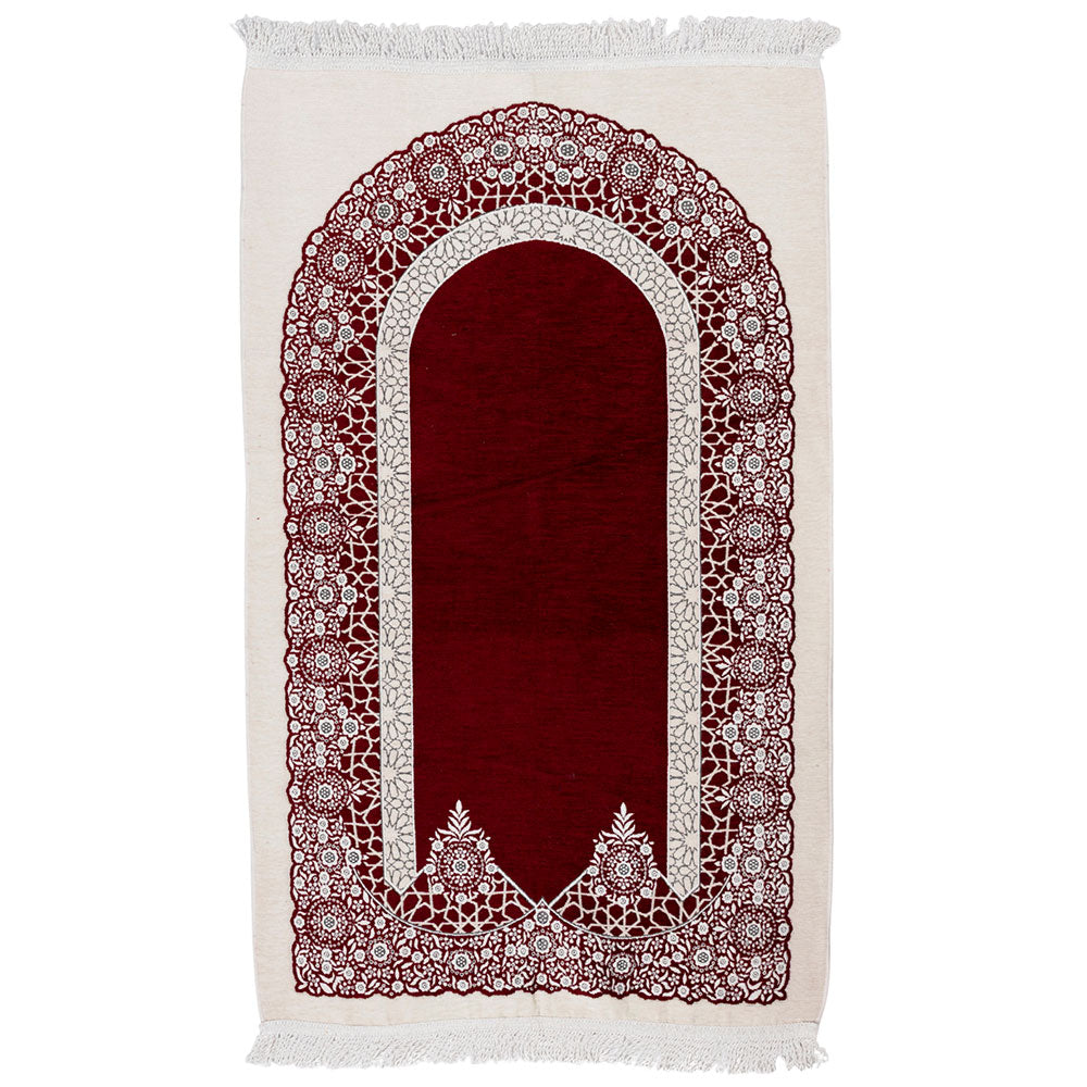 Premium Velvet Islamic Prayer Rug – Classic Mihrab Design | Soft, Elegant & Travel-Friendly