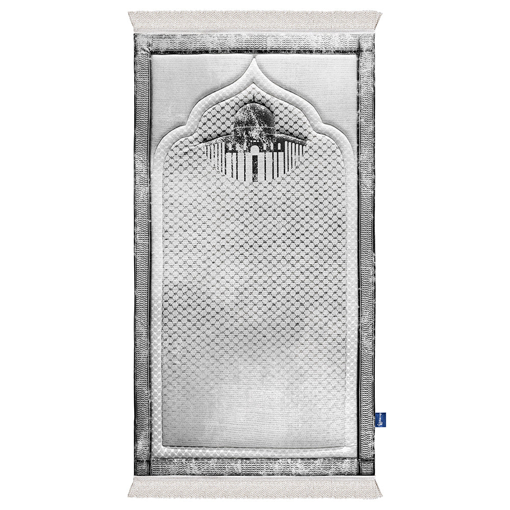 Palestinian Kufiya premium prayer mat with velvety fabric and foam padding