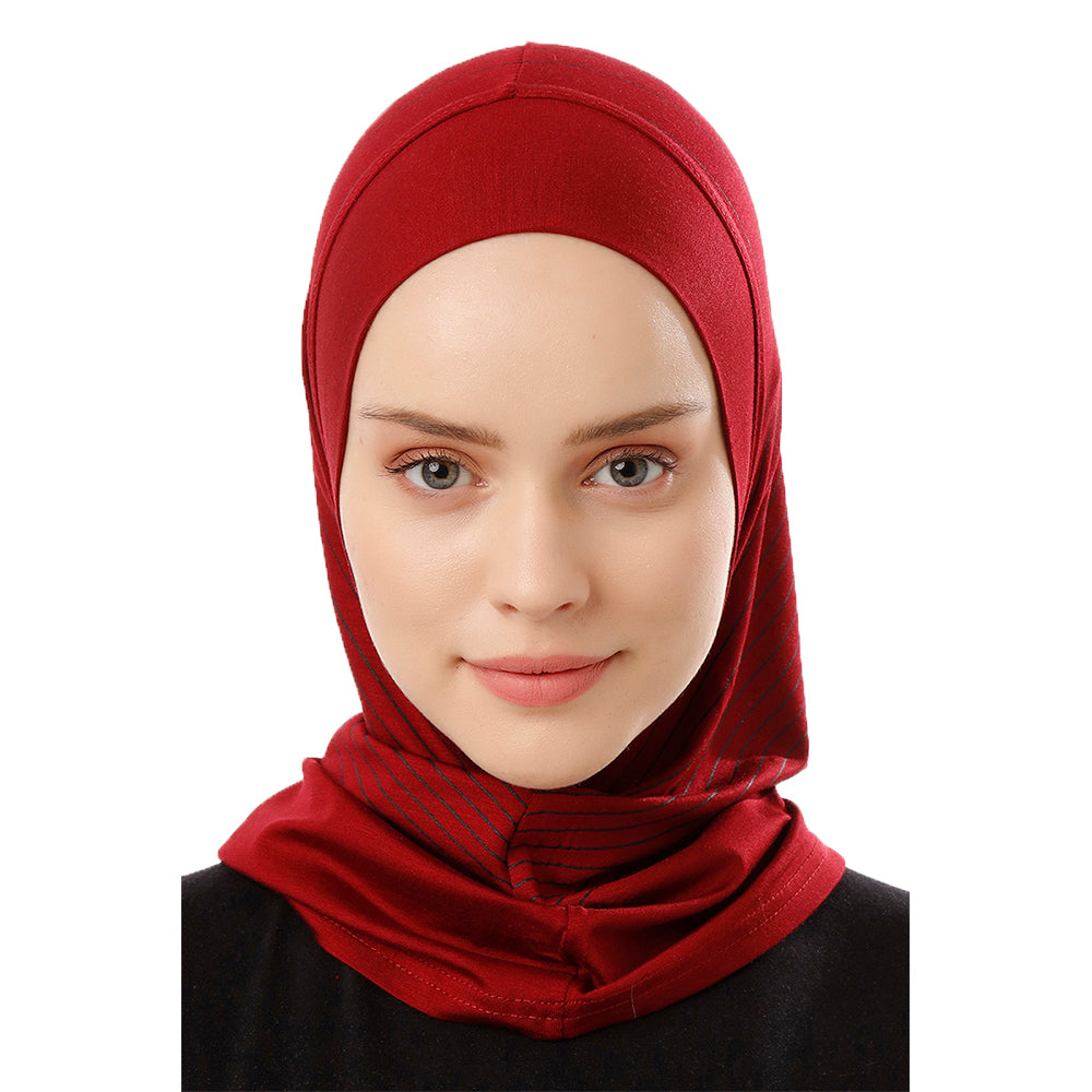 Striped Sports Beret - Ecardin: The Perfect Turkish Amira Hijab