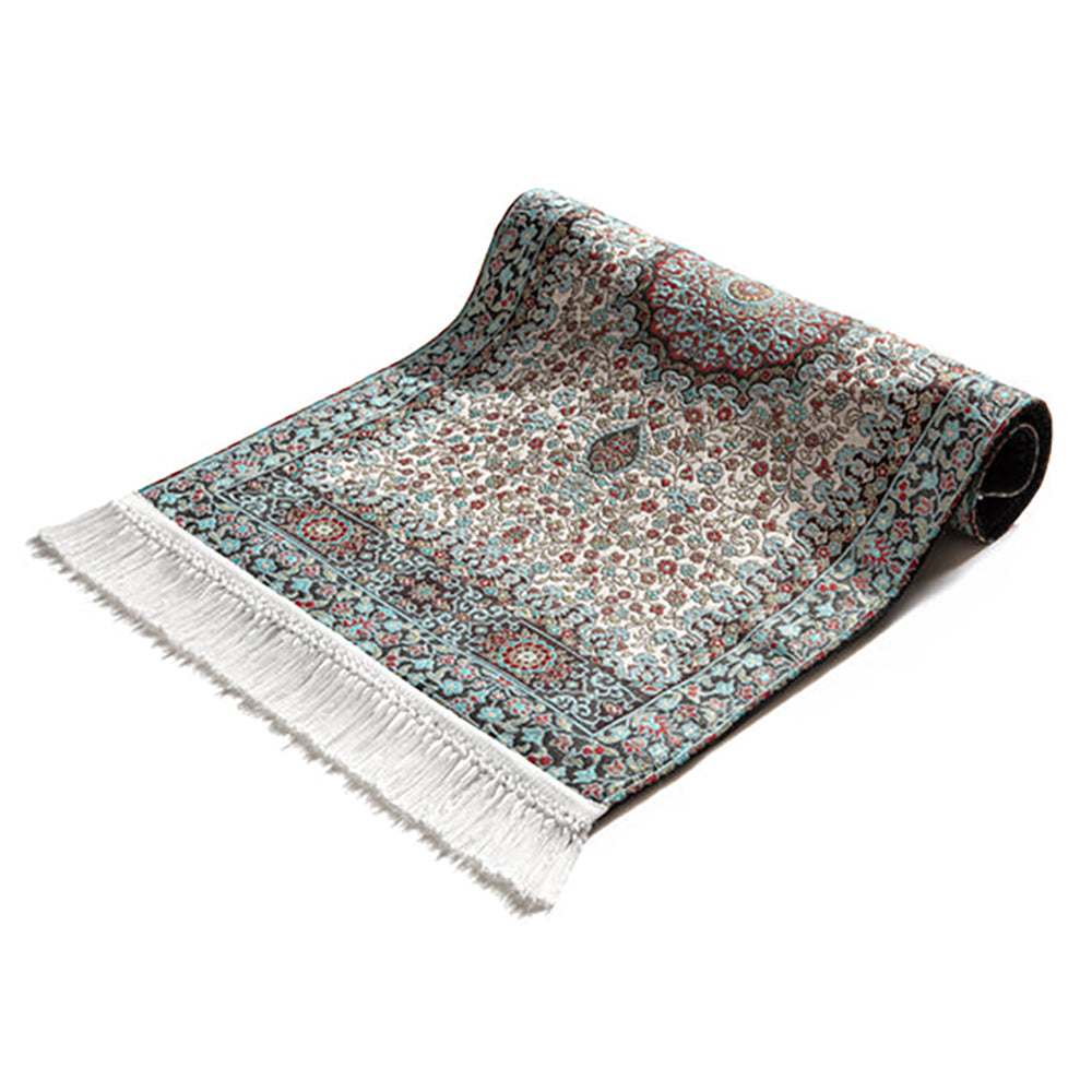 Luxury Islamic prayer rug with Persian pattern and foam padding