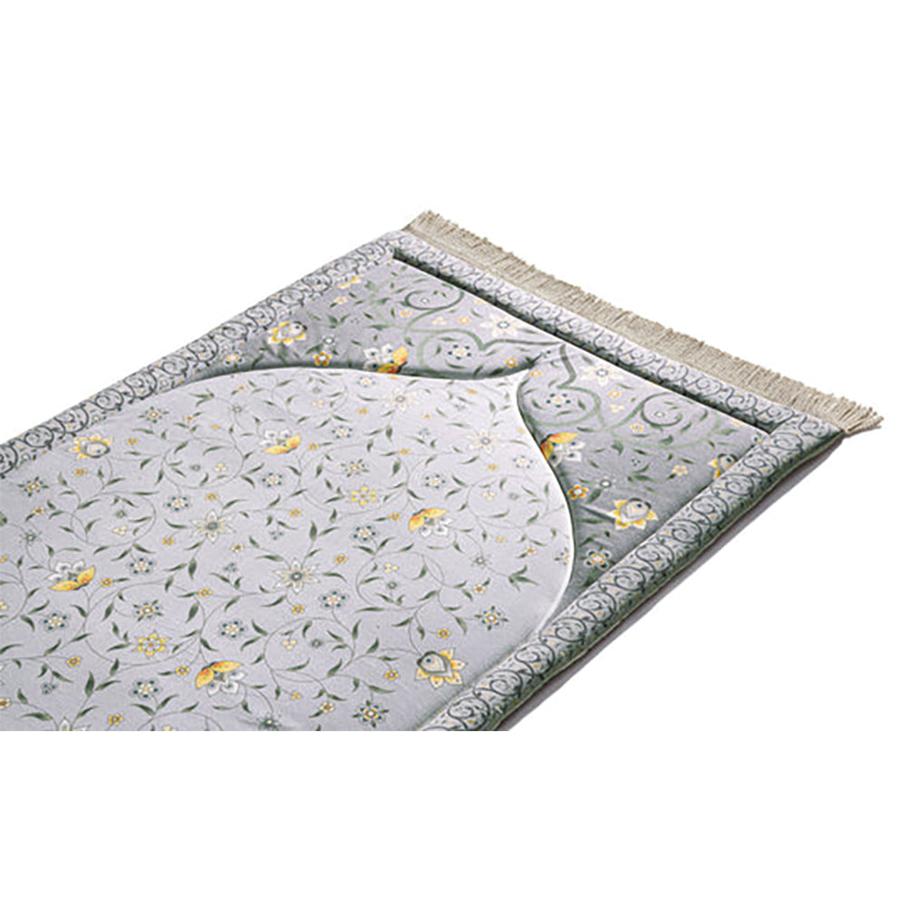 Spacious, comfortable prayer mat with elegant lotus motifs