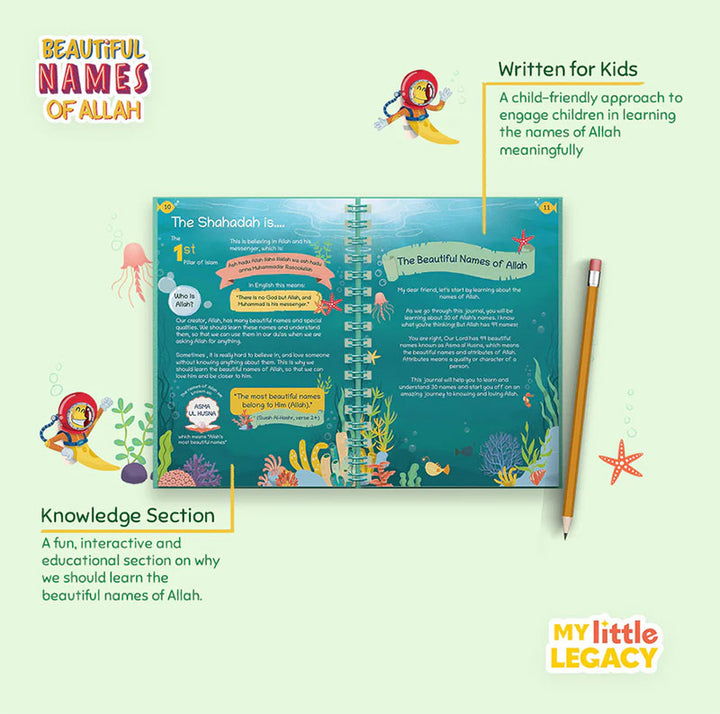 Beautiful Names of Allah: Kids Journal and Activity Book