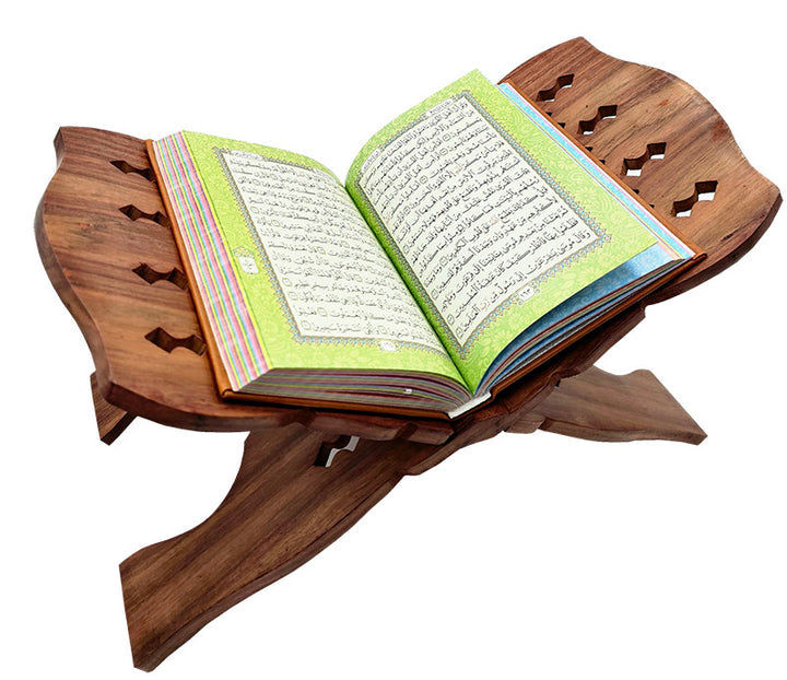 Holy Quran - Spectrum colors (Colors May Vary) (5.5 * 7.8) with Quran Holder (18" x 9")