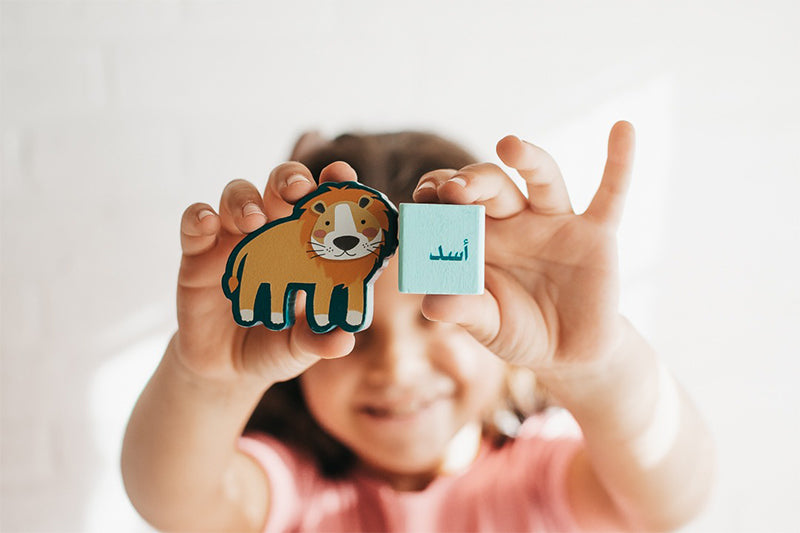 Arabic Alphabet Blocks: At the Zoo (136 pieces) لعبة المكعبات العربية في حديقة الحيوان