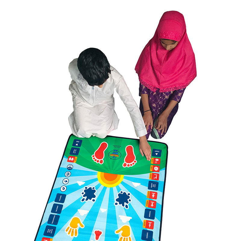 My Salah Mat for Kids - Smart interactive Prayer Mat for learning Salah, Surah, Wudu and Duas - Islamic prayer mat with 10 languages, Salah Translation, 25 Touch Keys and padded mat for Kids 3+ (Blue) (Returned: Like New)