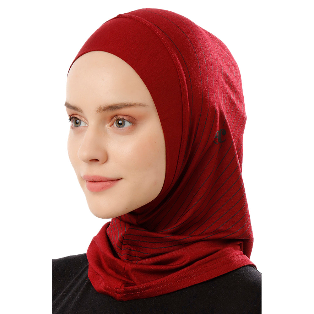 Striped Sports Beret - Ecardin: The Perfect Turkish Amira Hijab
