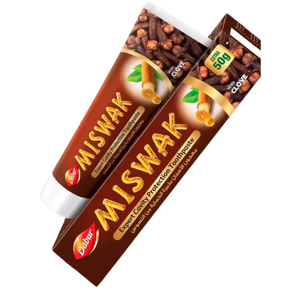 Dabur Miswak Herbal Toothpaste with clove (Net Weight: 120g + 50g Free)