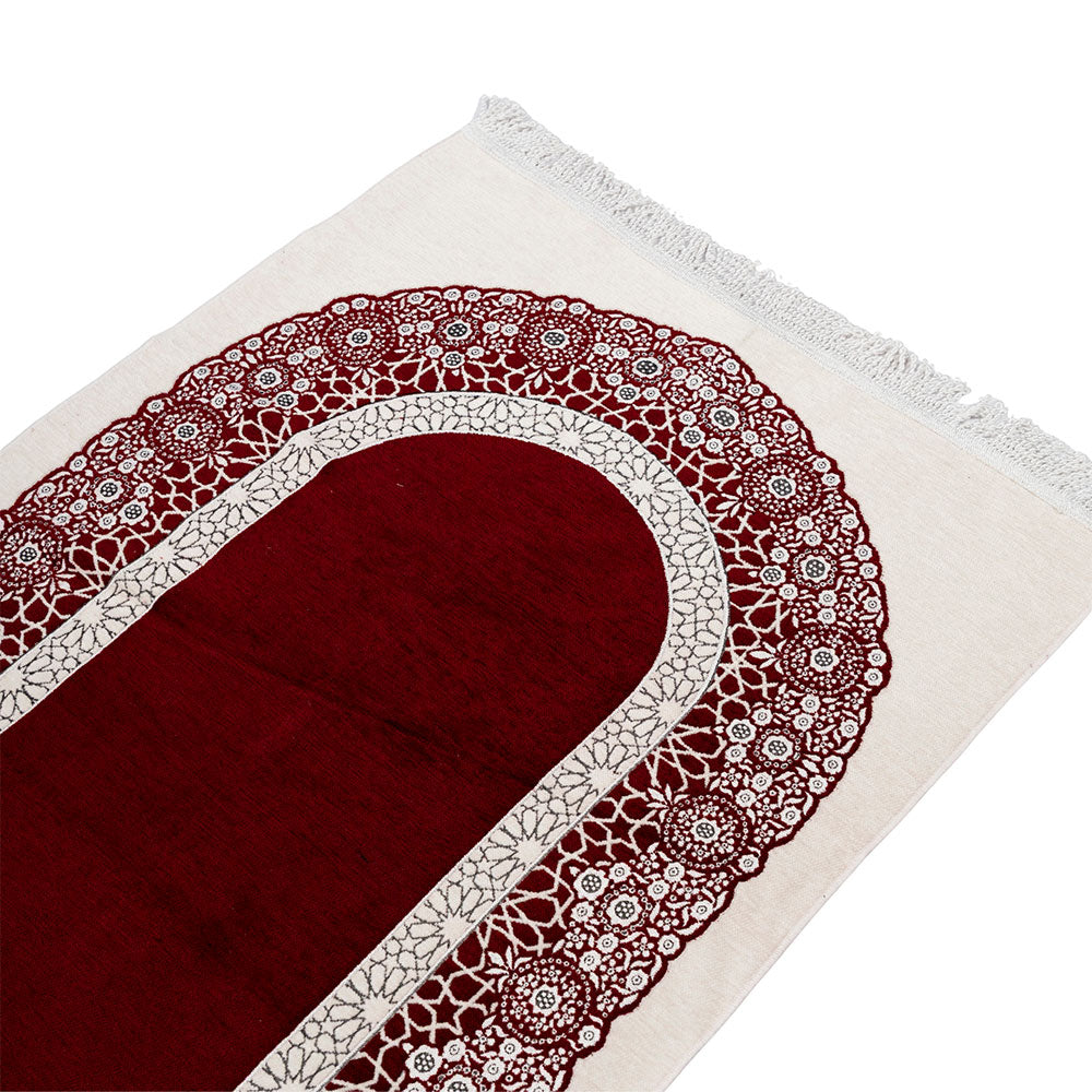 Premium Velvet Islamic Prayer Rug – Classic Mihrab Design | Soft, Elegant & Travel-Friendly