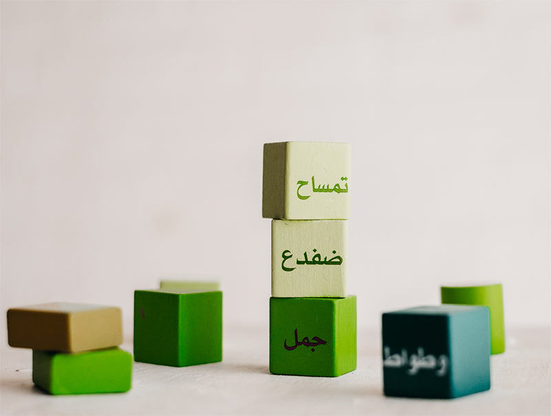 Arabic Alphabet Blocks: At the Zoo (136 pieces) لعبة المكعبات العربية في حديقة الحيوان