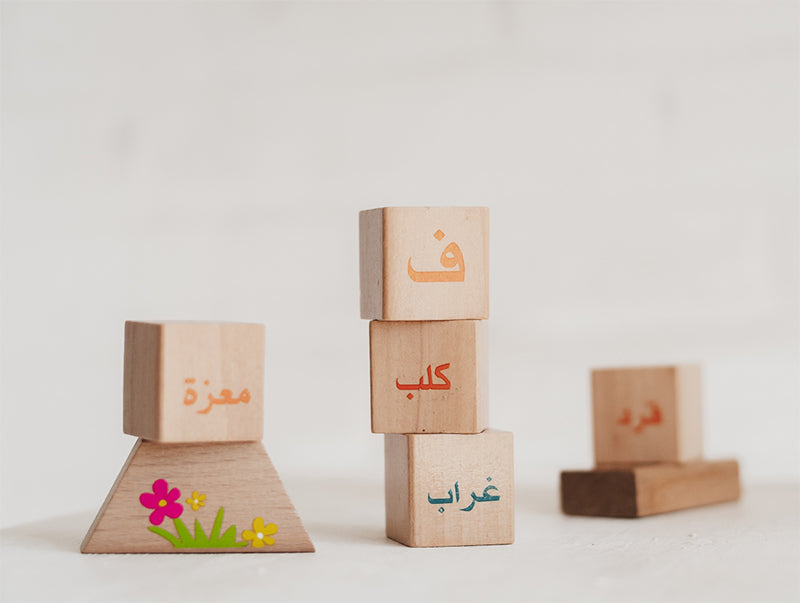 Arabic Alphabet Blocks: At the Zoo (136 pieces) لعبة المكعبات العربية في حديقة الحيوان