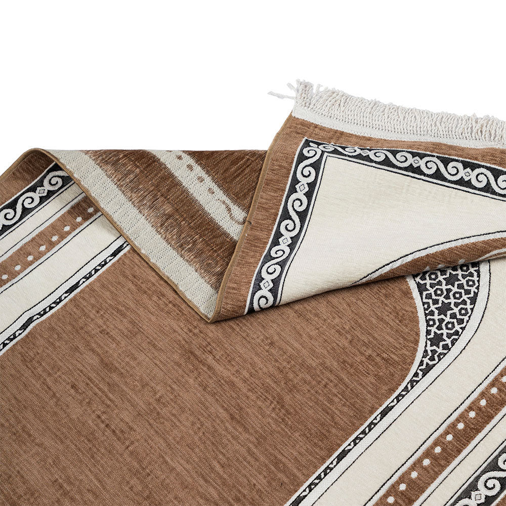 Premium Velvet Prayer Rug – Elegant Islamic Design with Multiple Color Options