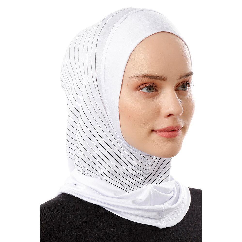 Striped Sports Beret - Ecardin: The Perfect Turkish Amira Hijab