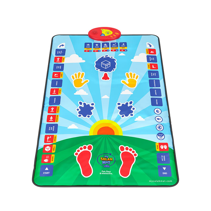My Salah Mat for Kids - Smart interactive Prayer Mat for learning Salah, Surah, Wudu and Duas - Islamic prayer mat with 10 languages, Salah Translation, 25 Touch Keys and padded mat for Kids 3+ (Blue) (Returned: Like New)