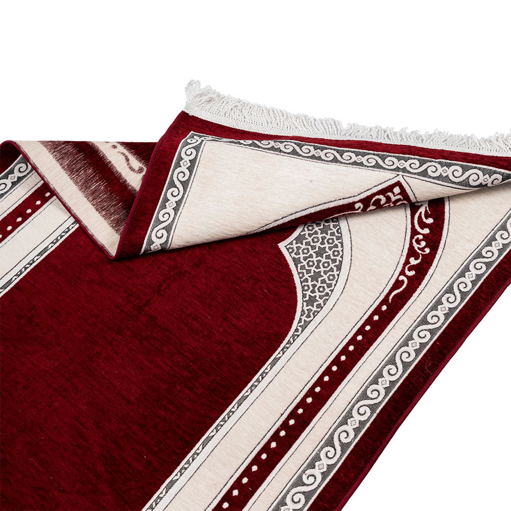 Premium Velvet Prayer Rug – Elegant Islamic Design with Multiple Color Options