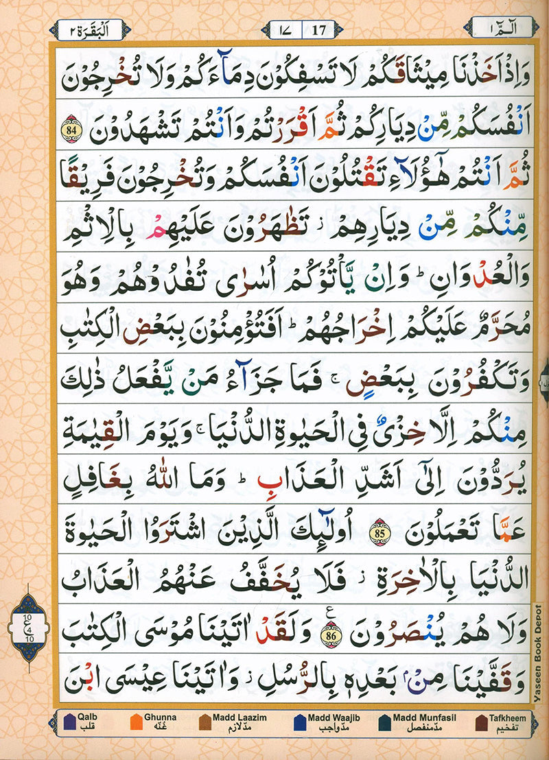 Color Coded Panj Para with Tajweed Rules | English/Urdu (Juz 1-5) HB