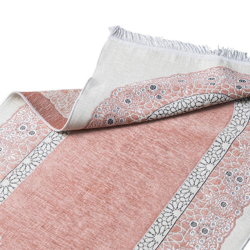 Premium Velvet Islamic Prayer Rug – Classic Mihrab Design | Soft, Elegant & Travel-Friendly