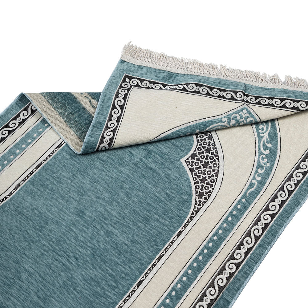 Premium Velvet Prayer Rug – Elegant Islamic Design with Multiple Color Options