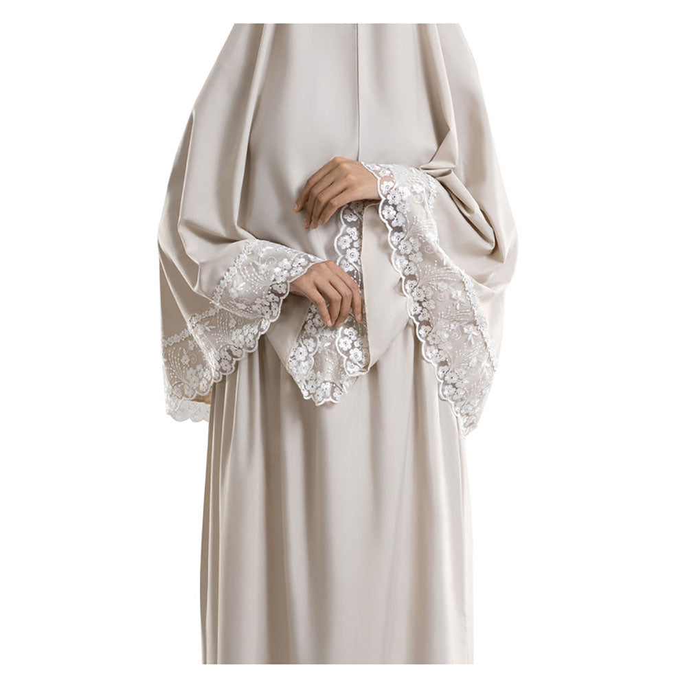 Modest Islamic prayer clothes with elegant lace edges