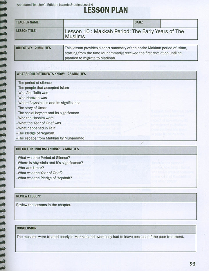 Weekend Learning Islamic Studies Teacher's Manual : Level 4 (New Edition)
