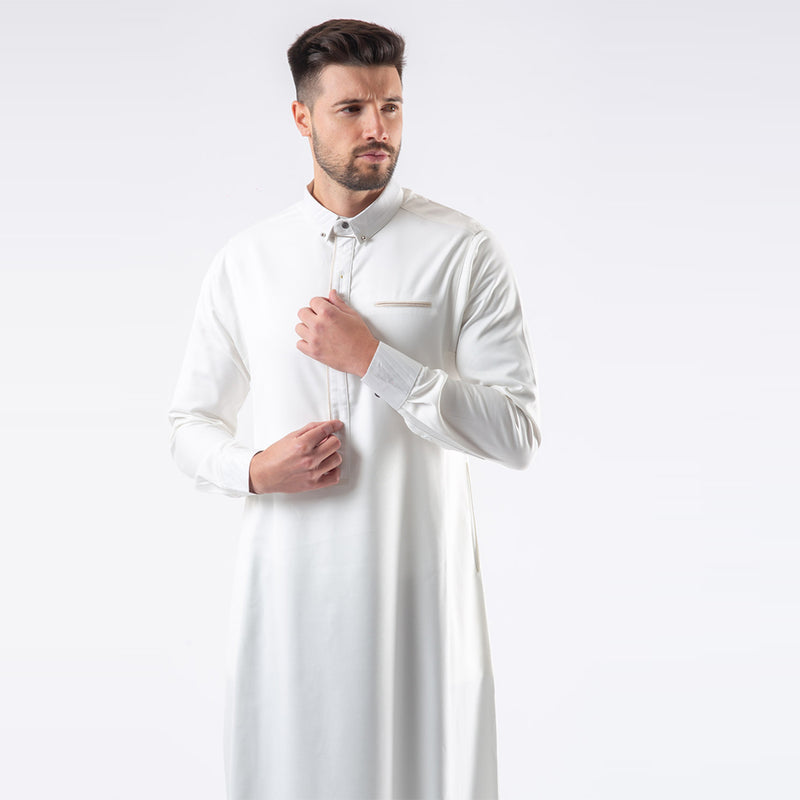 Lawung 2024 Smart Thobe - Premium Suit Fabric - Off White  AAR2415