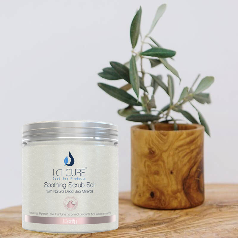 La Cure Dead Sea Soothing Scrub Salts Lavender Essential Oil , Natural Cream Exfoliant, Stretch Mark & Wrinkle Reducer,(1.65 lb)