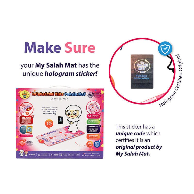 My Salah Mat for Kids (Original) – Pink Smart Interactive Prayer Mat for Learning Salah, Surah, Wudu & Duas