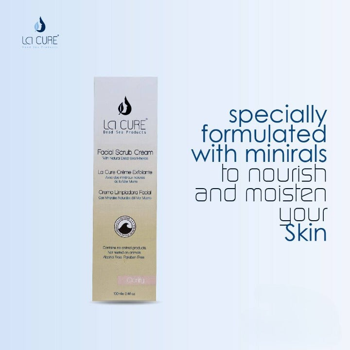 La Cure Dead Sea Facial Scrub Cream, for Radiant Glowing Skin - (3.4fl oz)