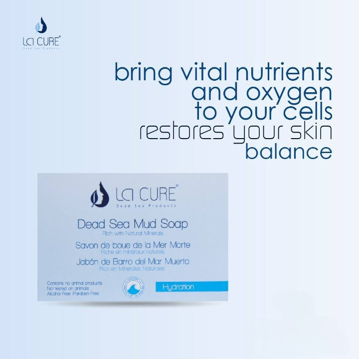 La Cure Dead Sea Mud Soap – Natural Deep Cleansing & Detox for Face & Body - (3.2oz)