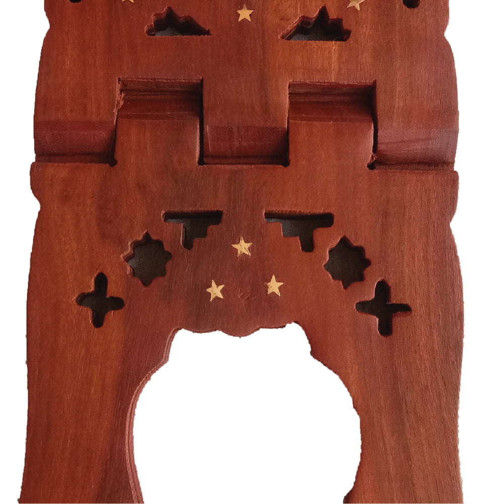 Beautiful Handmade Hardwood Quran Holder - Foldable Book Rest Traditional Living Room Home Decor Accents (15" x 8") - Medium size