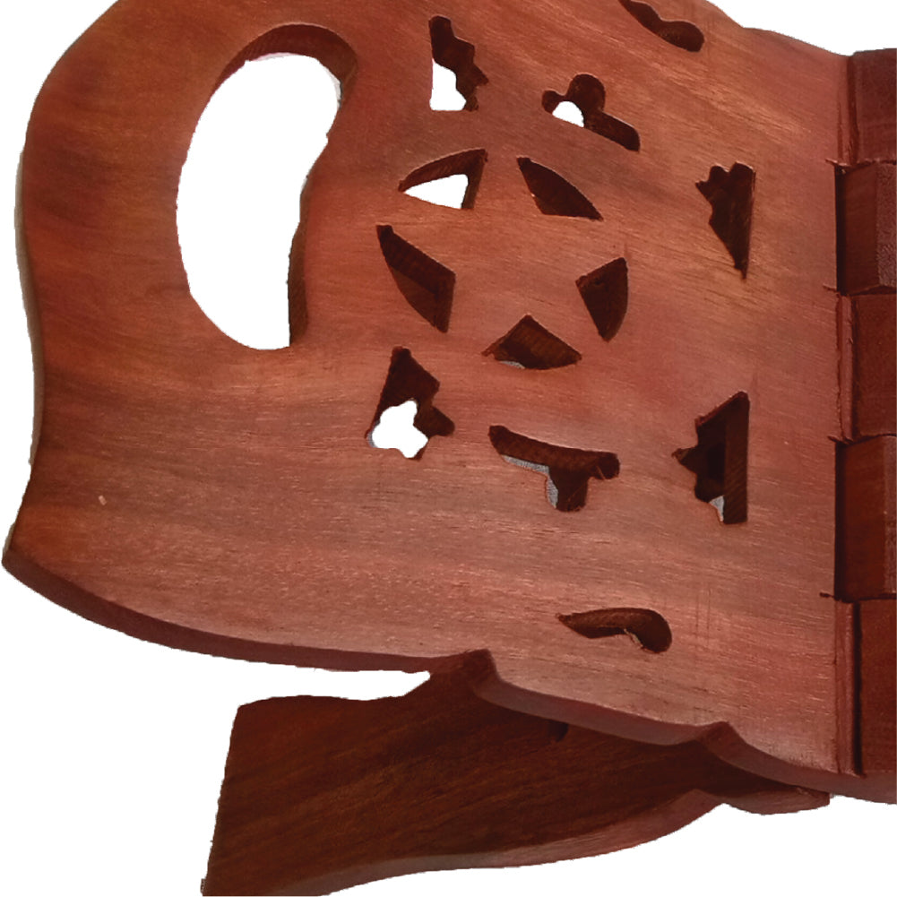 Beautiful Handmade Hardwood Quran Holder - Foldable Book Rest Traditional Living Room Home Decor Accents (15" x 8") - Medium size