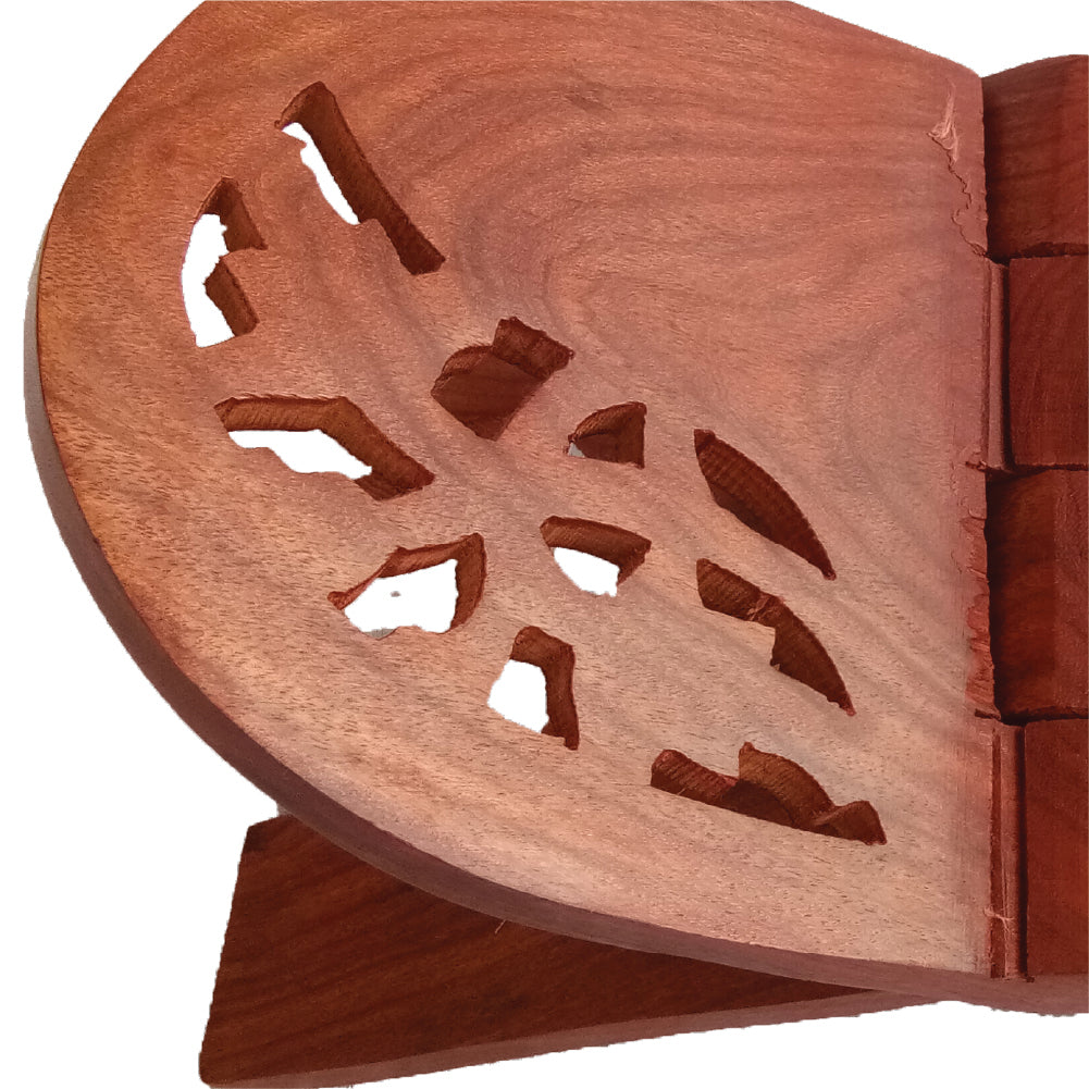 Beautiful Handmade Hardwood Quran Holder - Foldable Book Rest Traditional Living Room Home Decor Accents (13" x 7") - Small size