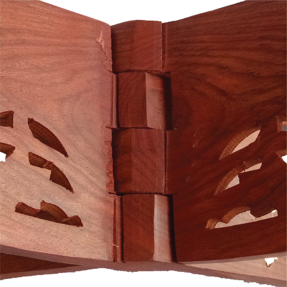 Beautiful Handmade Hardwood Quran Holder - Foldable Book Rest Traditional Living Room Home Decor Accents (13" x 7") - Small size