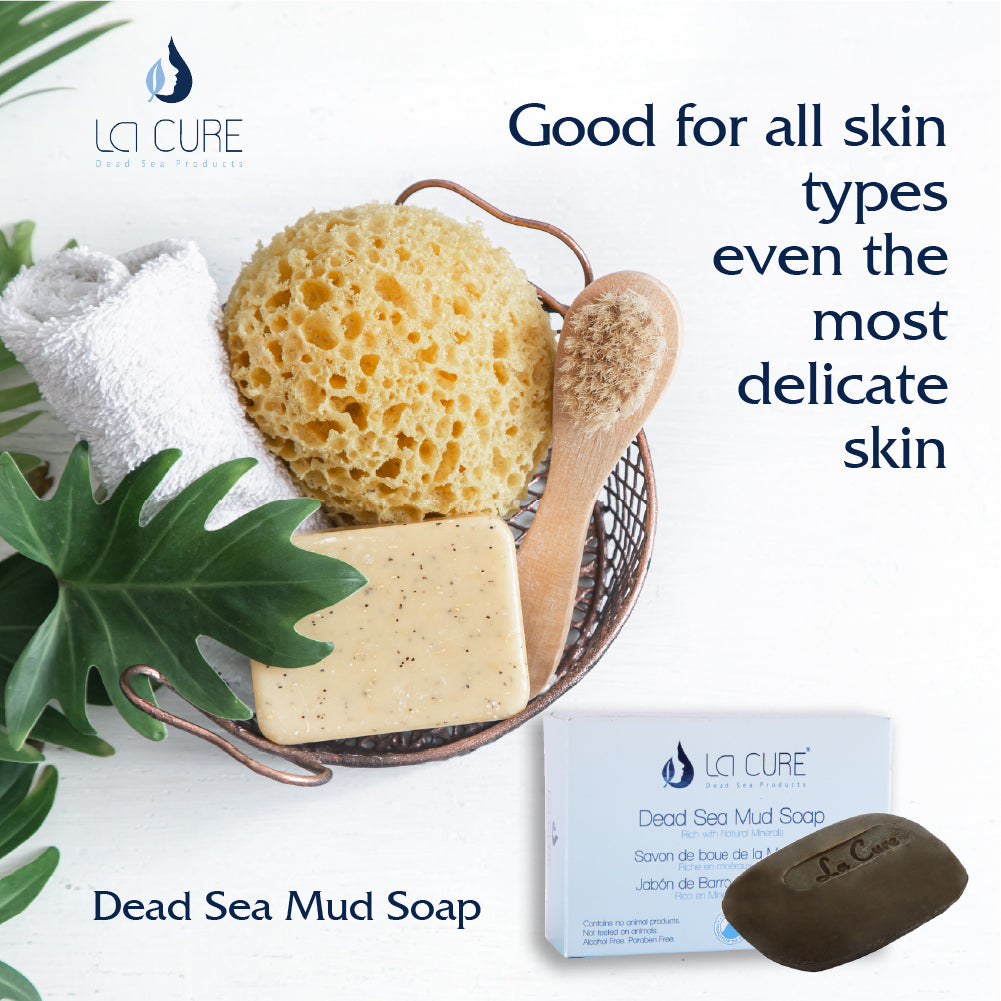 La Cure Dead Sea Mud Soap – Natural Deep Cleansing & Detox for Face & Body - (3.2oz)