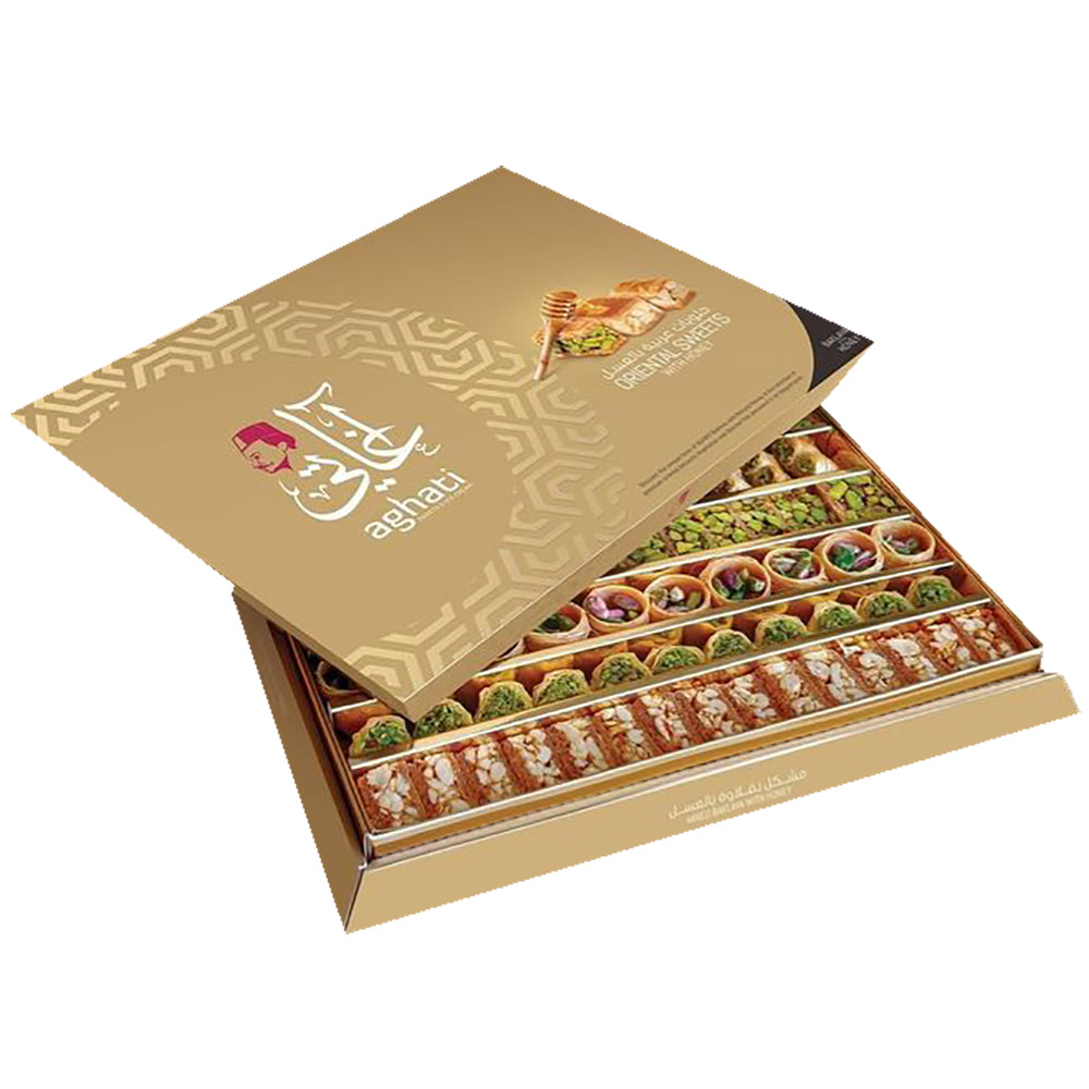 Royal Mix Baklava with Honey Gift Box for SPECIAL OCCASIONS (900g, 2lbs) "مشكل بقلاوة بالعسل"