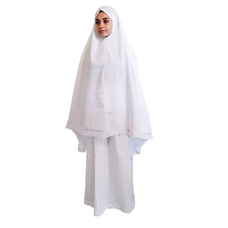 Women's Prayer Dress 2 Pieces (Without Sleeves) - Plain White