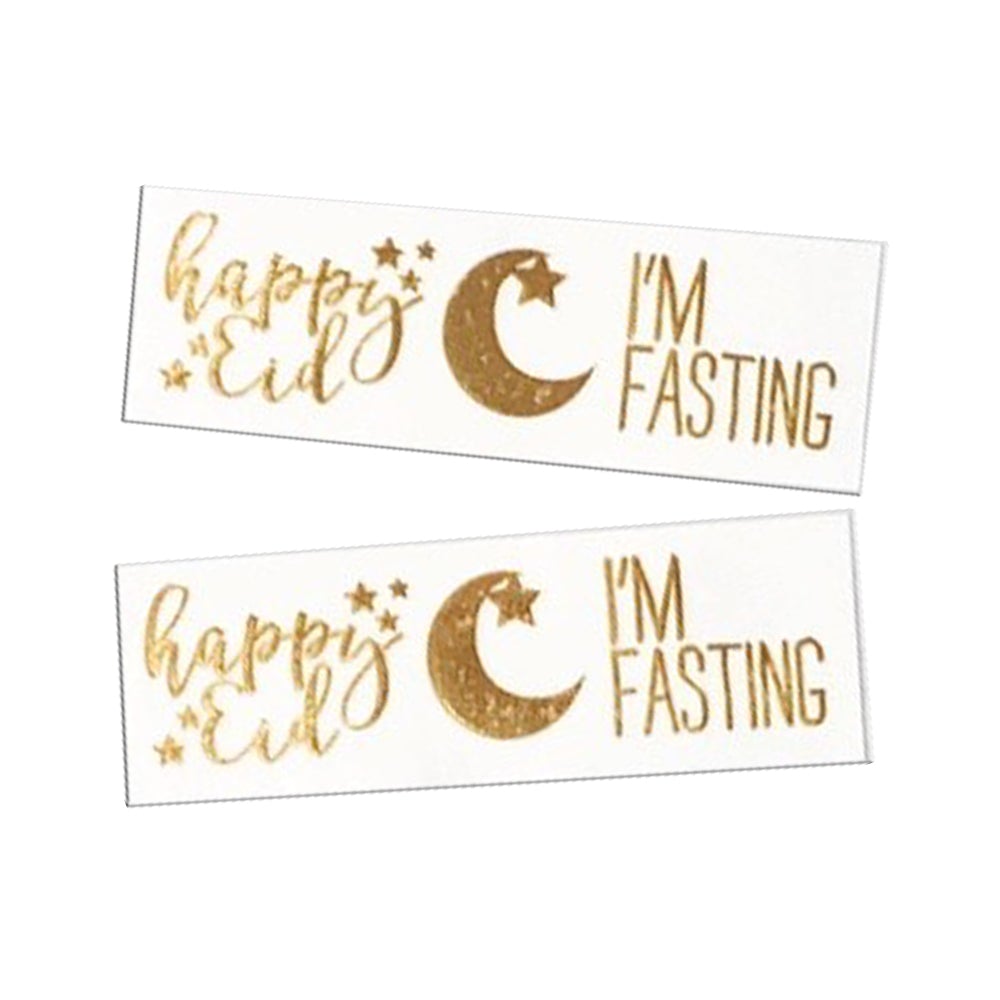 Gold Flash Tattoos ("Happy Eid", Crescent & Star, and "I'm fasting")