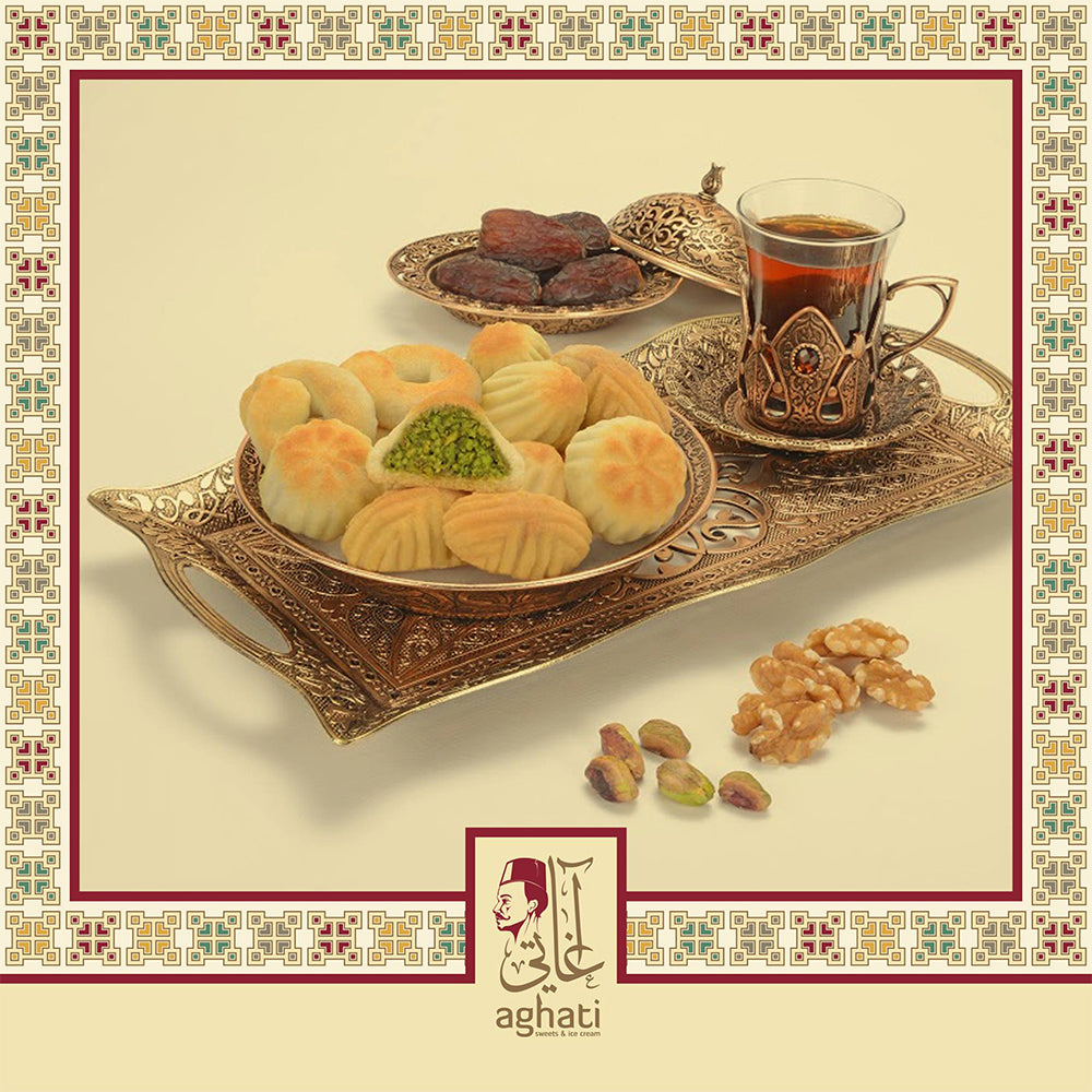 PREMIUM GOURMET MAAMOUL COOKIES FILLED WITH LUXURY PISTACHIOS – 12.35 oz معمول فستق
