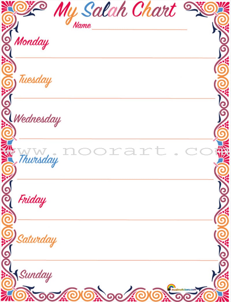 My Salah Chart (96 reusable stickers, wall chart, and instructions)