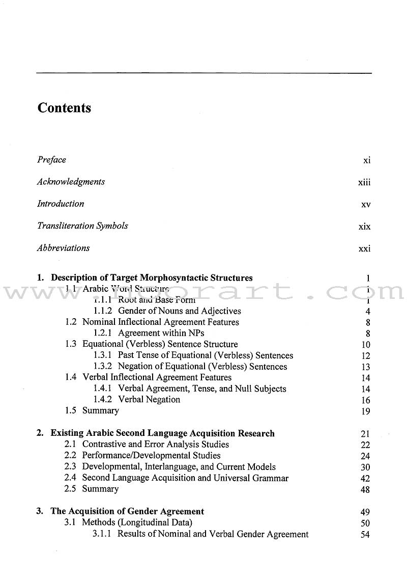Arabic Second Language Acquisition of Morphosyntax