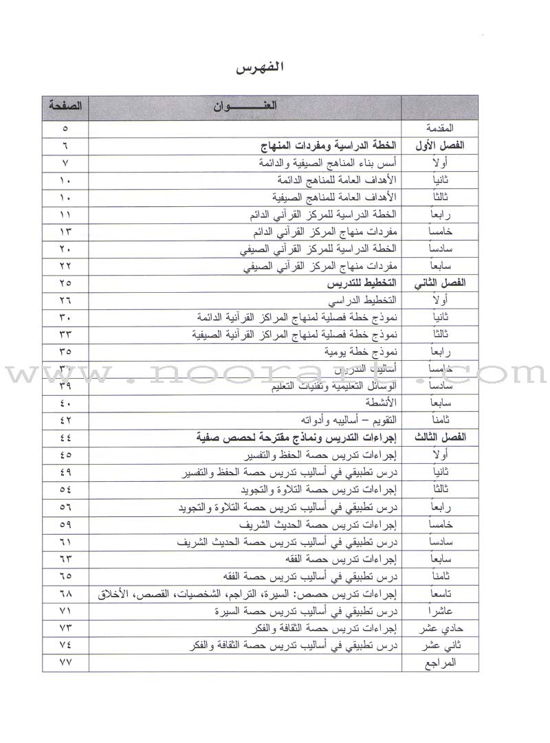 Summer and Permanent Qur'anic Centers Curriculum Teacher Book دليل المعلم لمناهج المراكز القرآنية الدائمة والصيفية