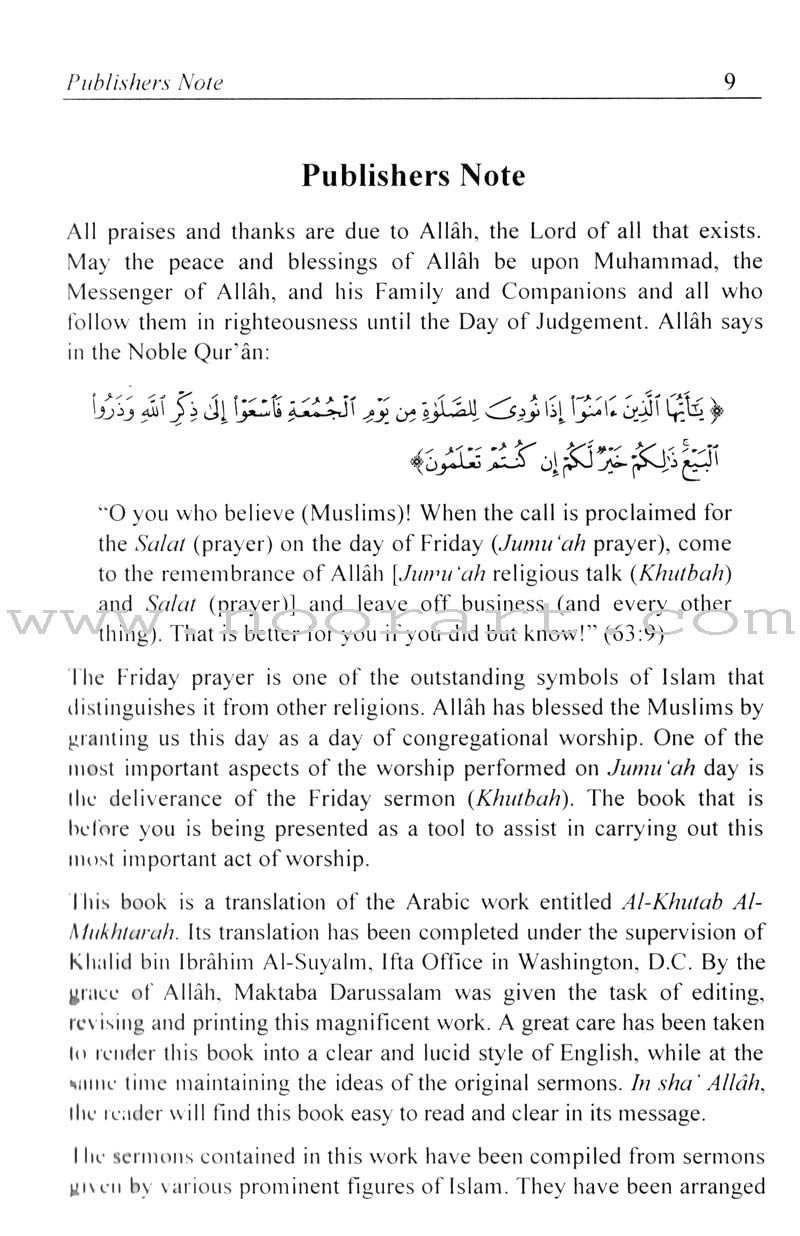 Selected Friday Sermons