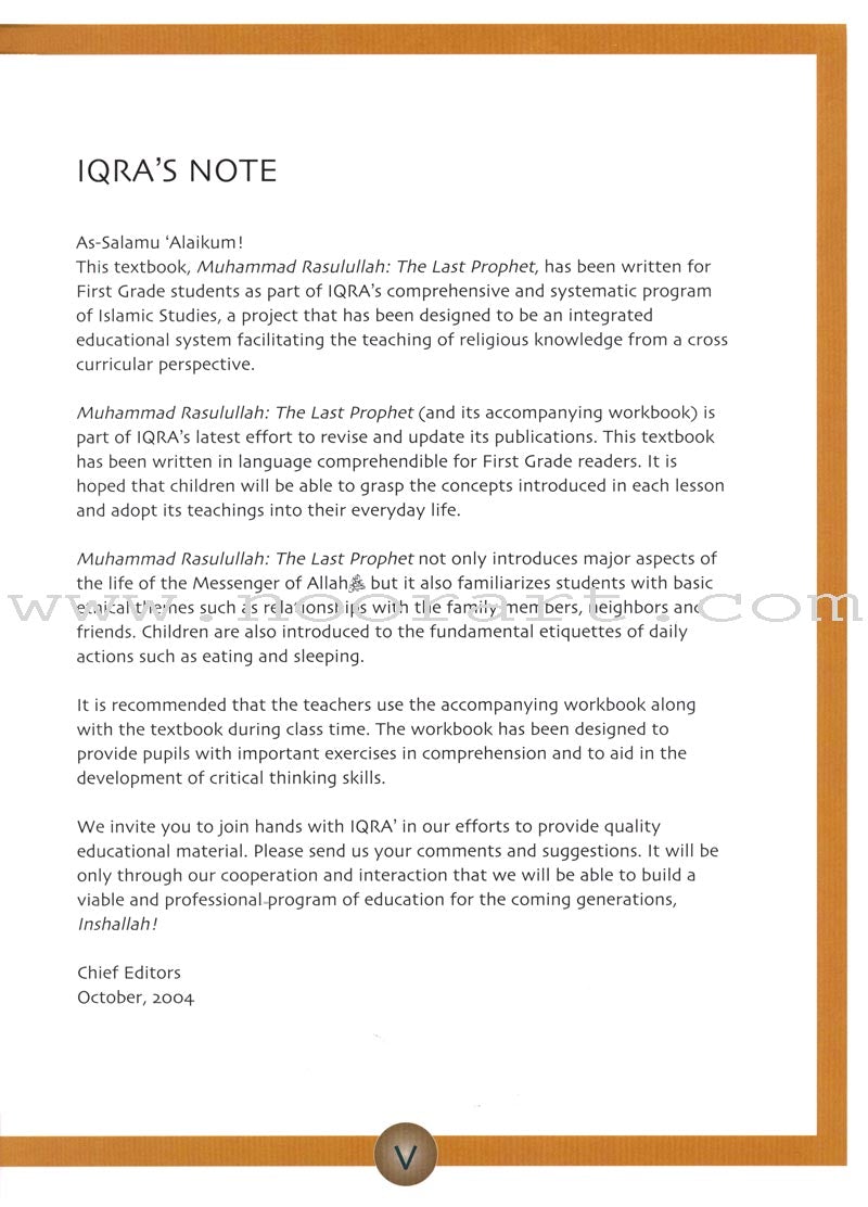 Sirah of Our Prophet Workbook Level 1