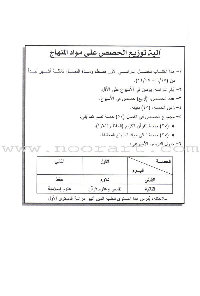 Permanent Qur'anic Centers Curriculum: Level 2, Part 1 منهاج المراكز القرآنية الدائمة