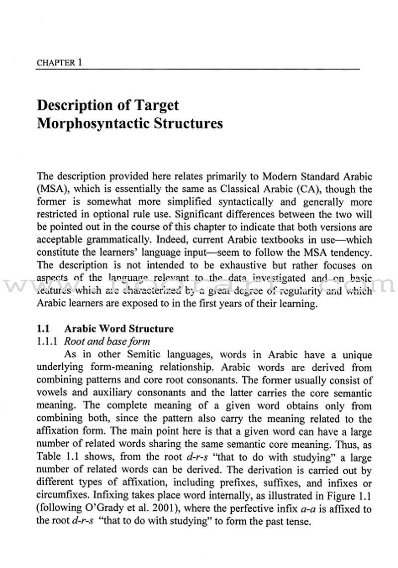 Arabic Second Language Acquisition of Morphosyntax