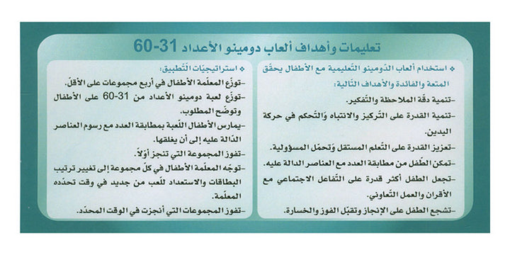 Sanabel Domino Flash Cards: Numbers, 3 sets دومينو الأعداد