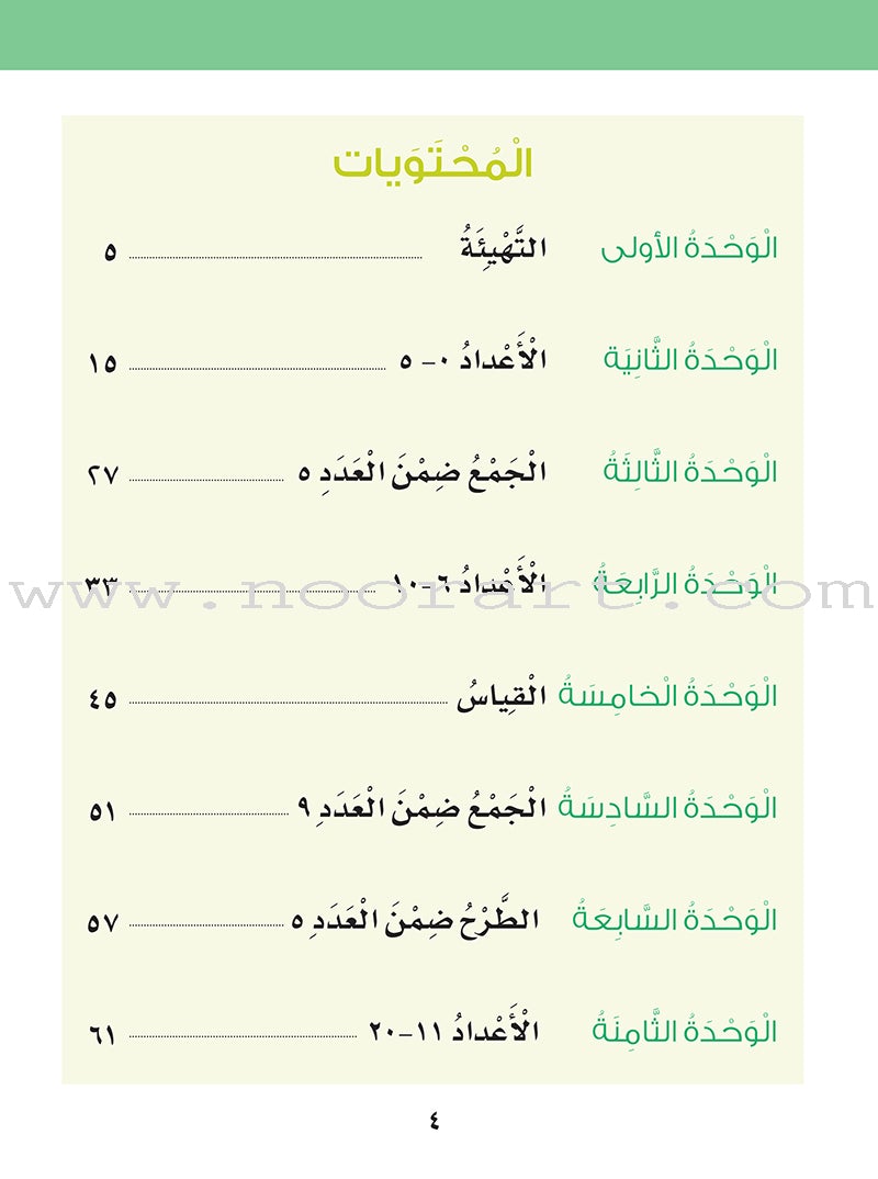 Sanabel Math: Level KG1 سنابل الرياضيات