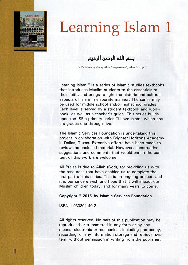 Learning Islam Teacher Guide: Level 1